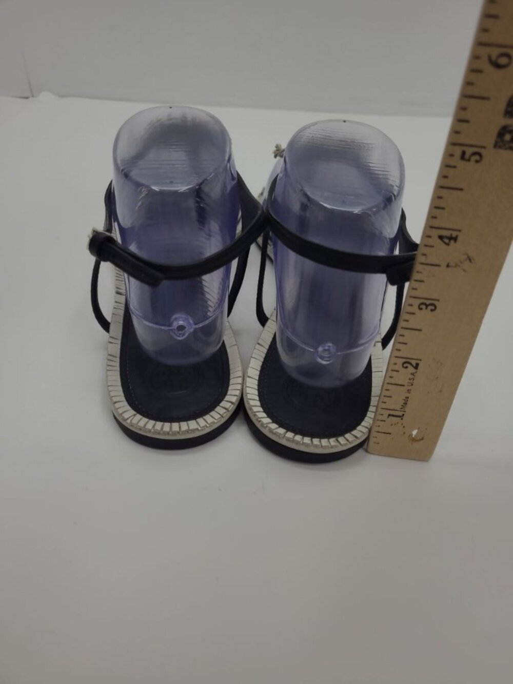 Tory Burch Miller Fringe Leather Thong Sandals Women's Size 10 Black and White - Picture 5 of 8